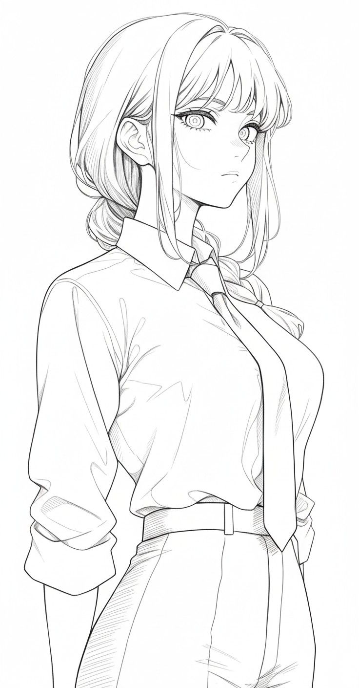 ảnh Vẽ Anime Nữ Đơn Giản 8