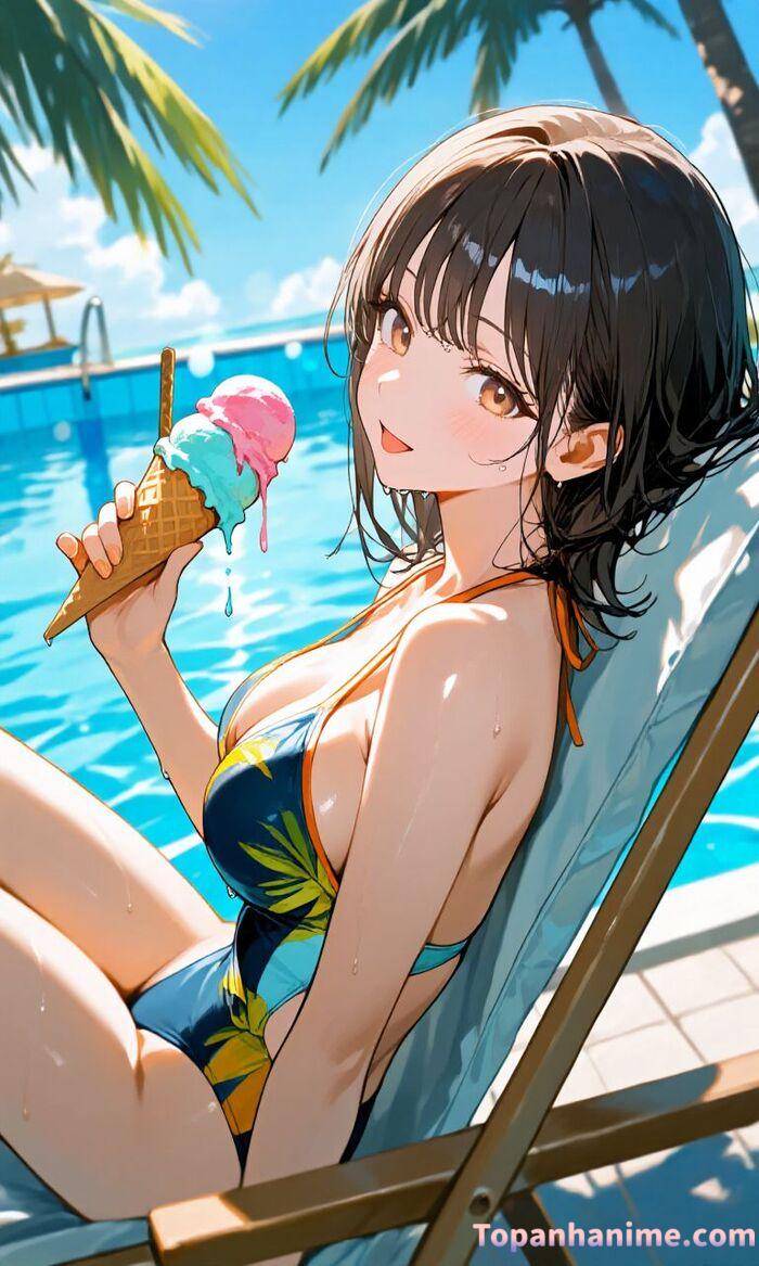 ảnh anime bikini tắm biển 32