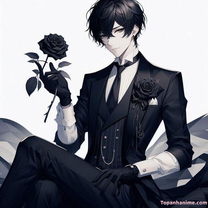 Ảnh anime nam trắng đen 16