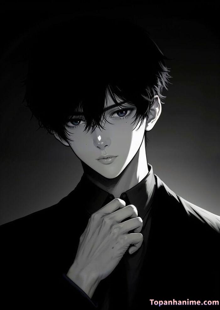 Ảnh anime nam trắng đen 20