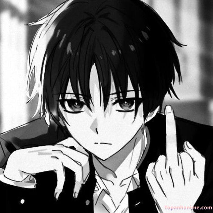 Ảnh anime nam trắng đen 26