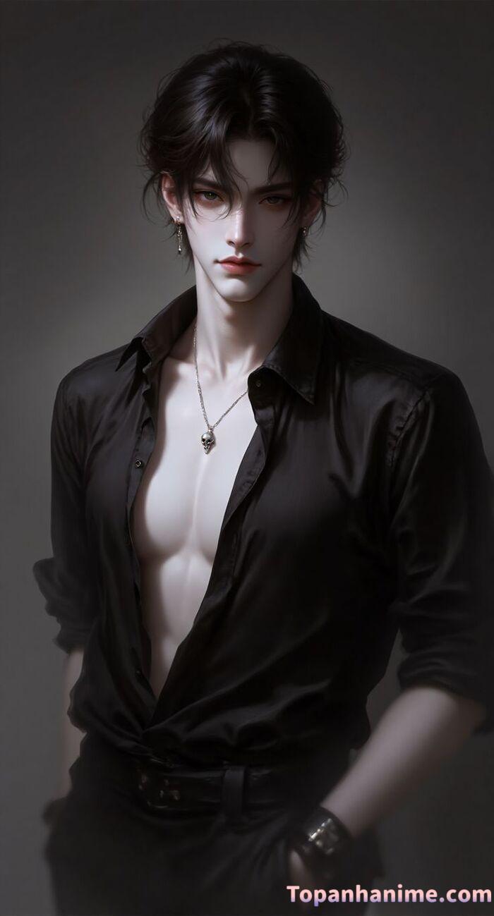 Ảnh anime nam trắng đen 38