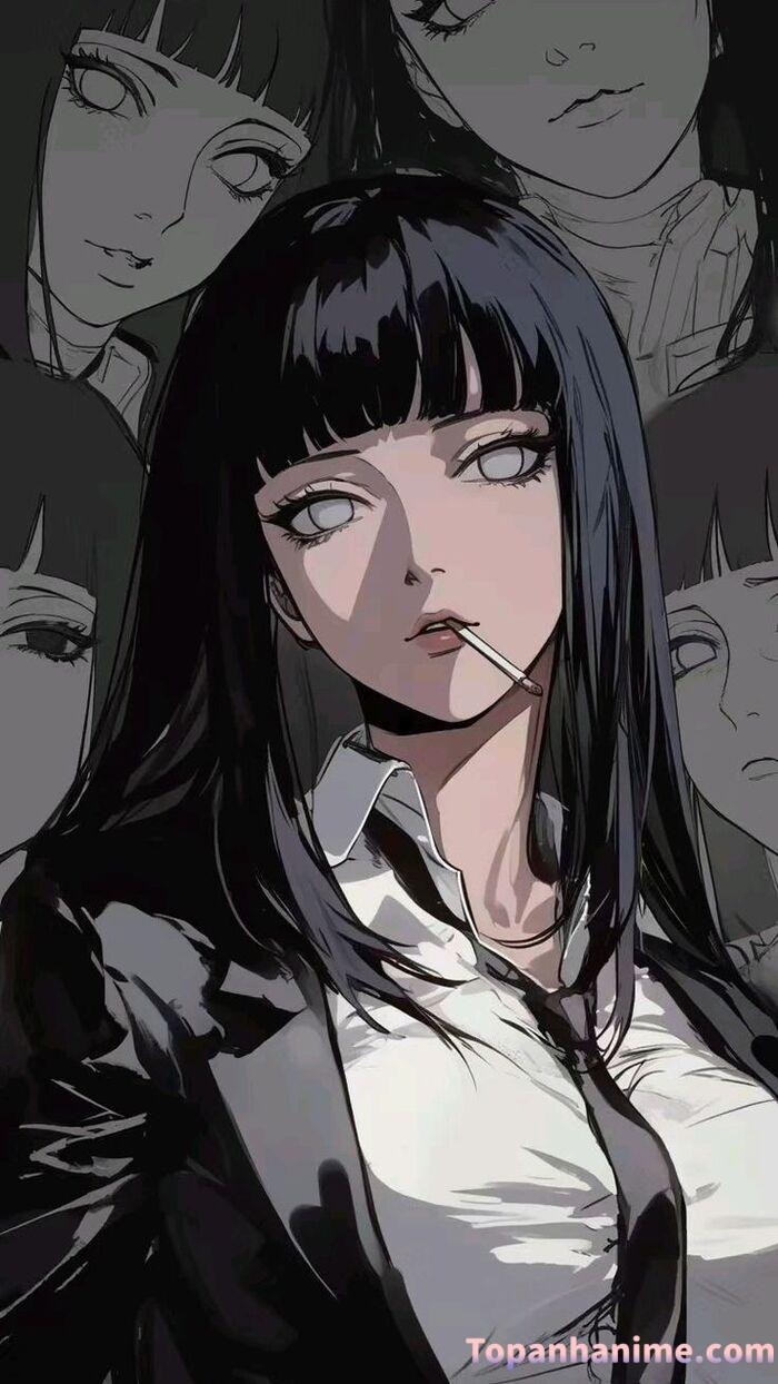 Ảnh anime nữ trắng đen 18