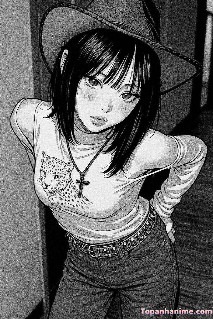 Ảnh anime nữ trắng đen 34