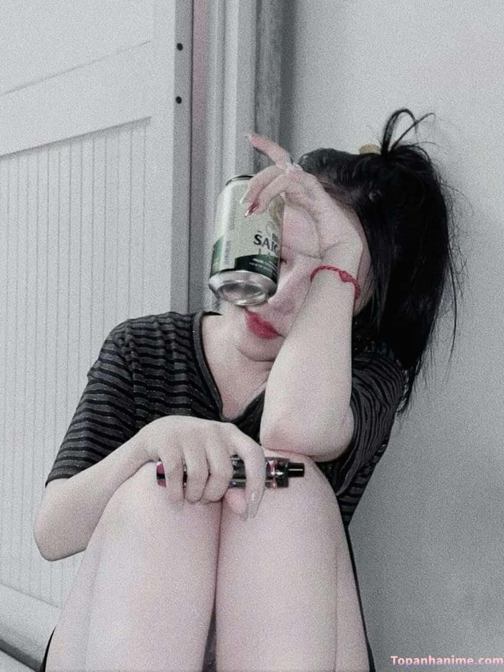 ảnh con gái uống bia 9