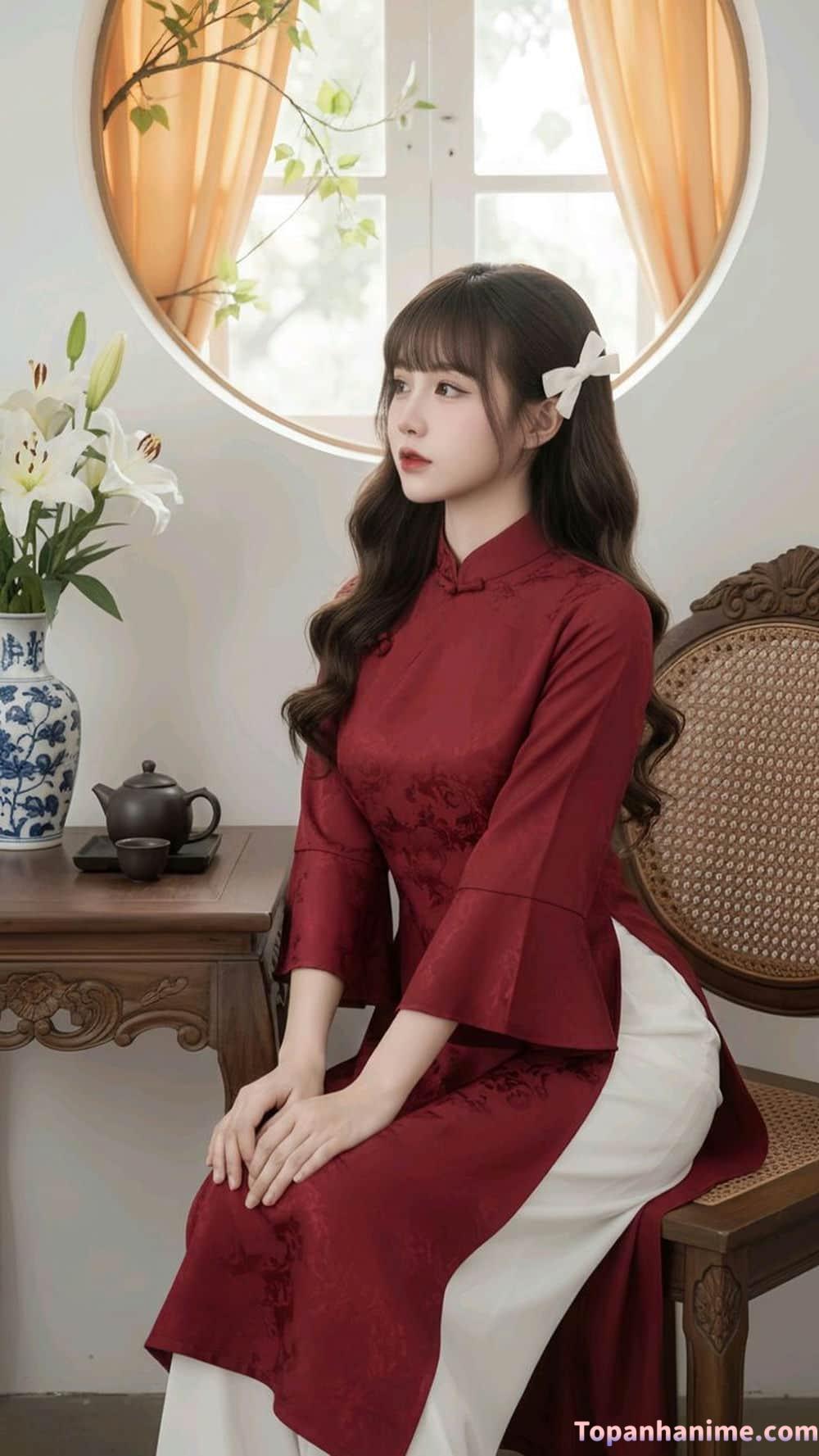 ảnh gái mặc áo dài 5