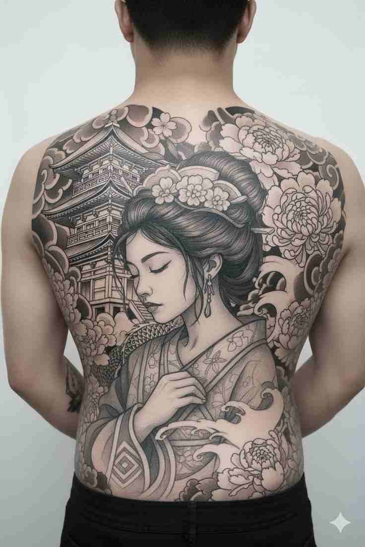 Hình Xăm Nhật Cổ Full Lưng 14