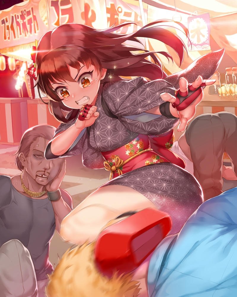 ảnh anime nữ mặc kimono 16