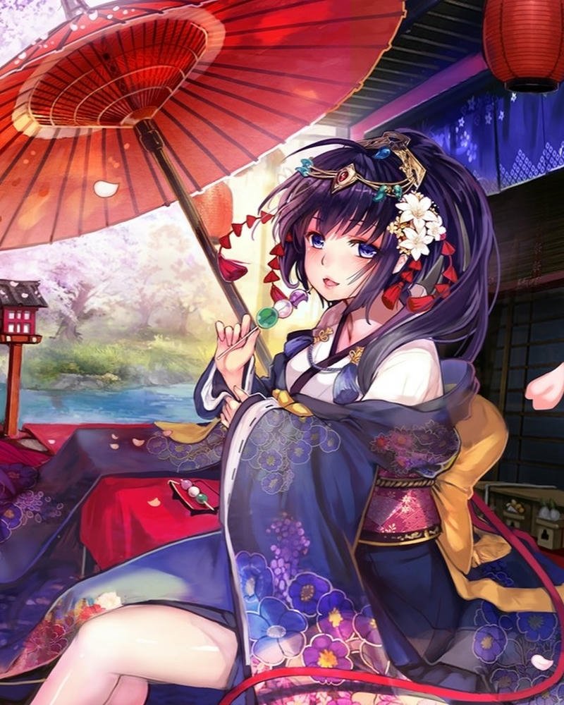 ảnh anime nữ mặc kimono 25