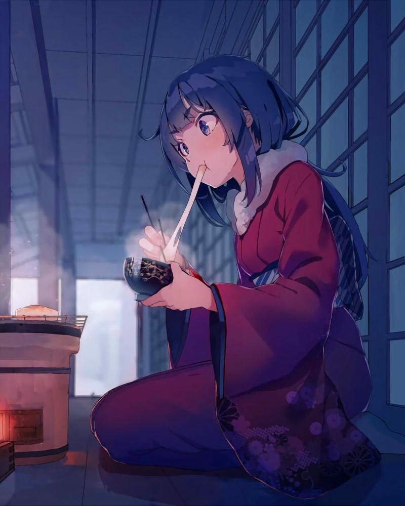 ảnh anime nữ mặc kimono 26