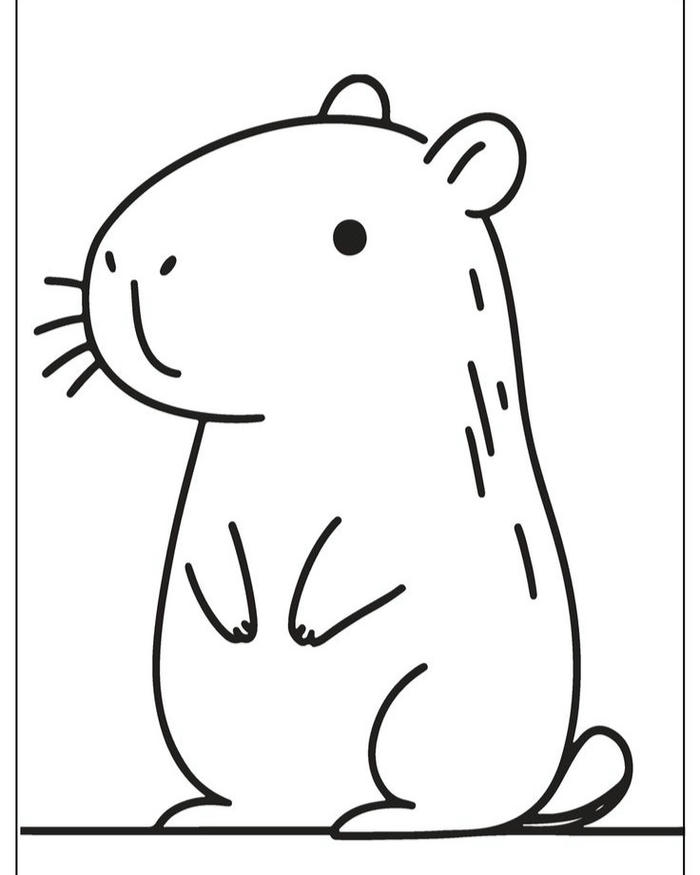 tranh tô màu capybara cute 6