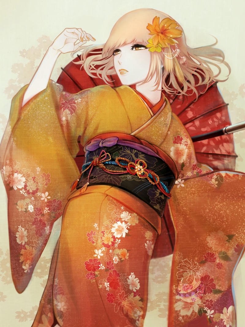 ảnh anime nữ mặc kimono 35