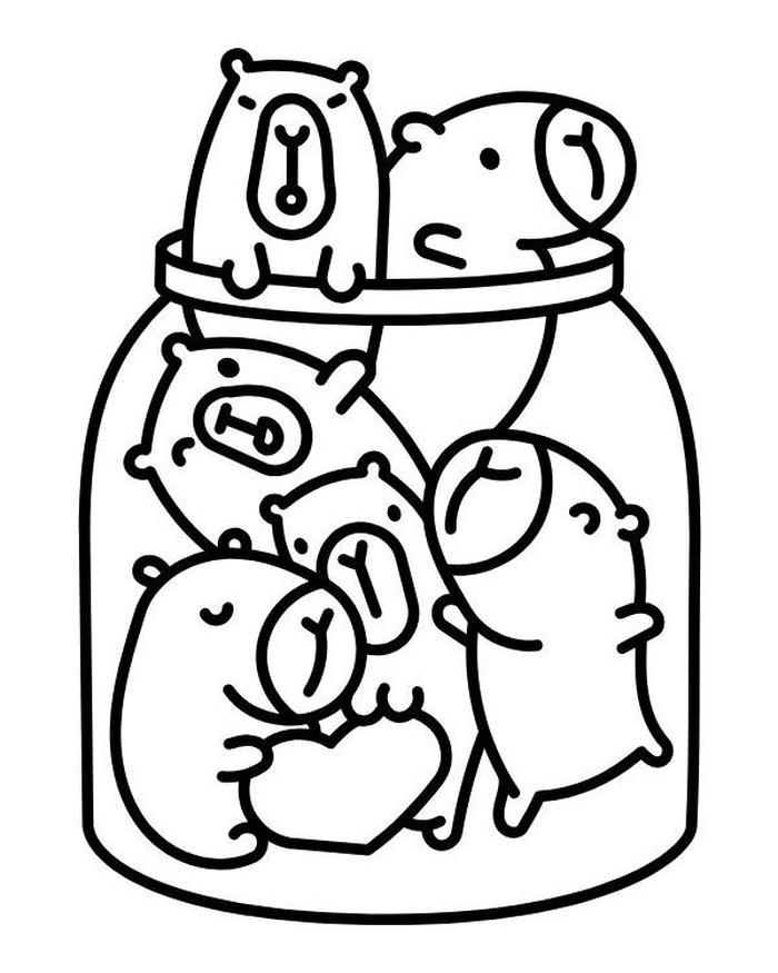 tranh tô màu capybara cute 12