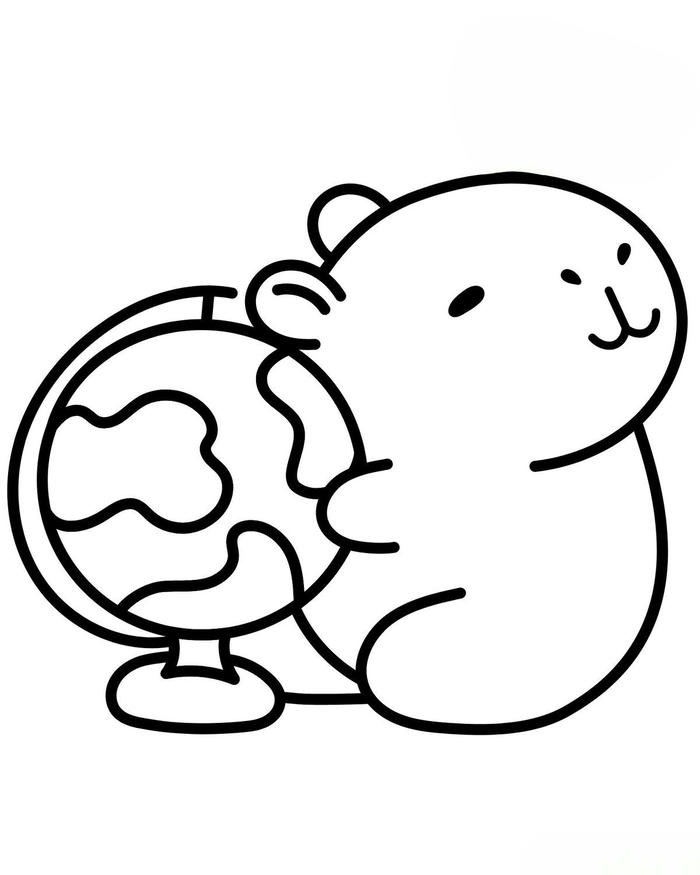 tranh tô màu capybara cute 13