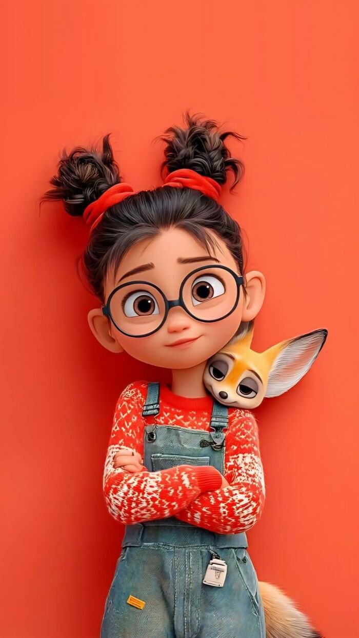 Cute cartoon girl images for whatsapp dp 37