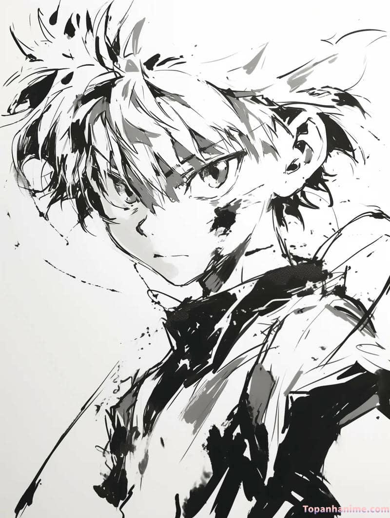 ảnh anime không màu 1