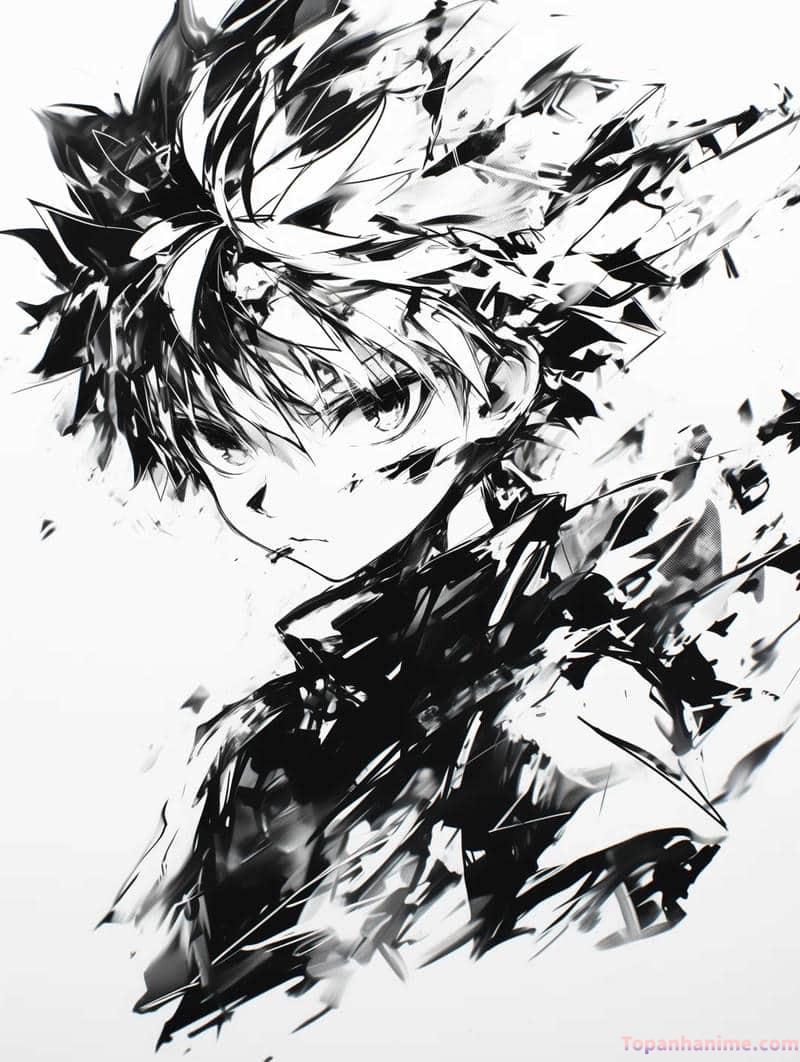 ảnh anime không màu 2