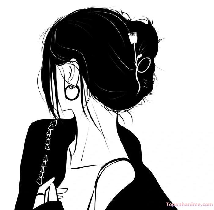 ảnh anime trắng đen 17