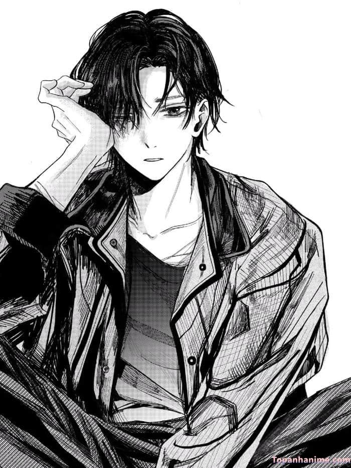 Ảnh anime nam trắng đen 2
