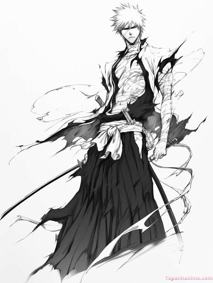 Ảnh anime nam trắng đen 5