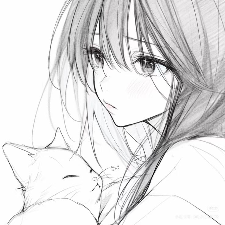 Ảnh Anime Nữ Đen Trắng 18