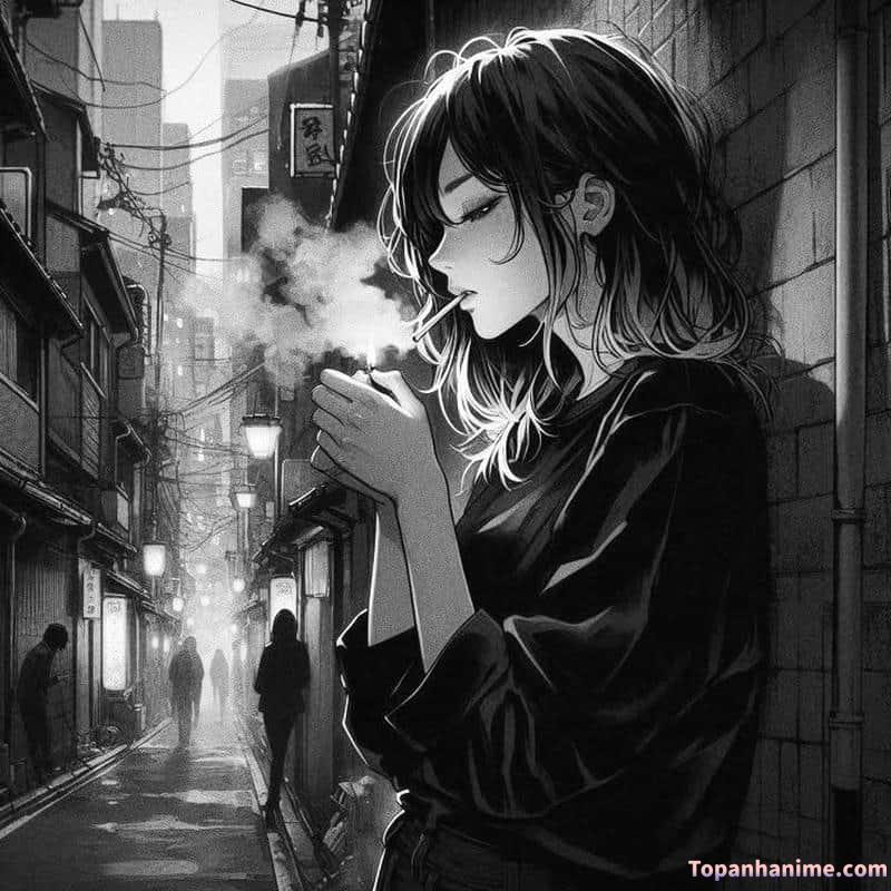 ảnh anime hút thuốc 22