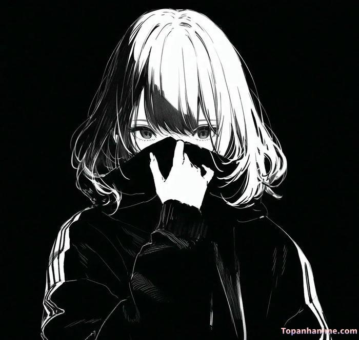 ảnh anime trắng đen 21