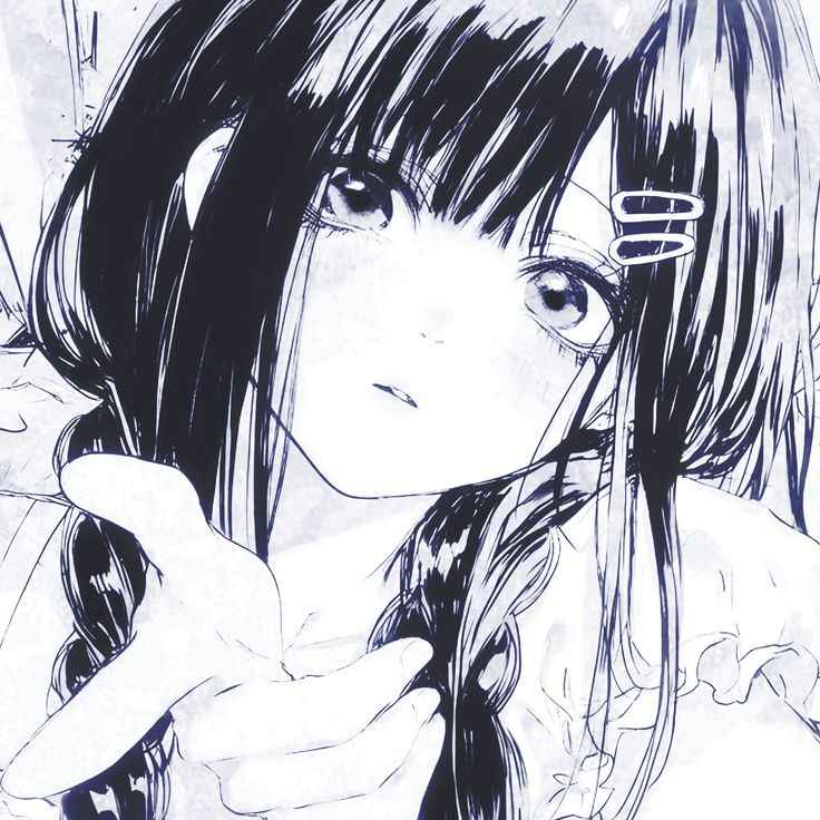 Ảnh Anime Nữ Đen Trắng 23