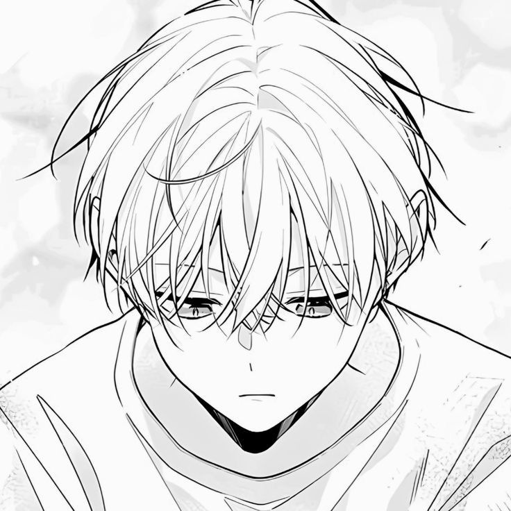 Ảnh anime trắng đen tối giản 14