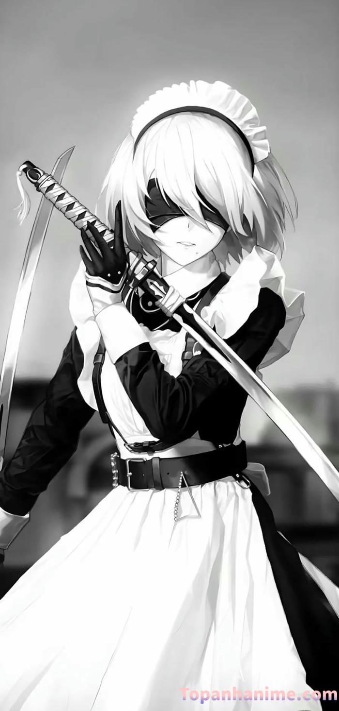 ảnh anime trắng đen 26