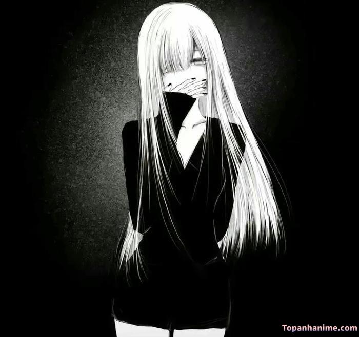 ảnh anime trắng đen 28