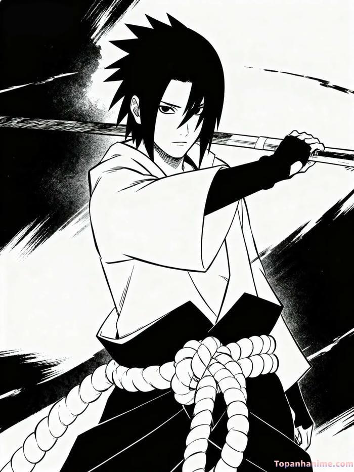 ảnh anime trắng đen 10