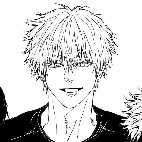 Hình Ảnh Gojo Manga Trắng Đen 51