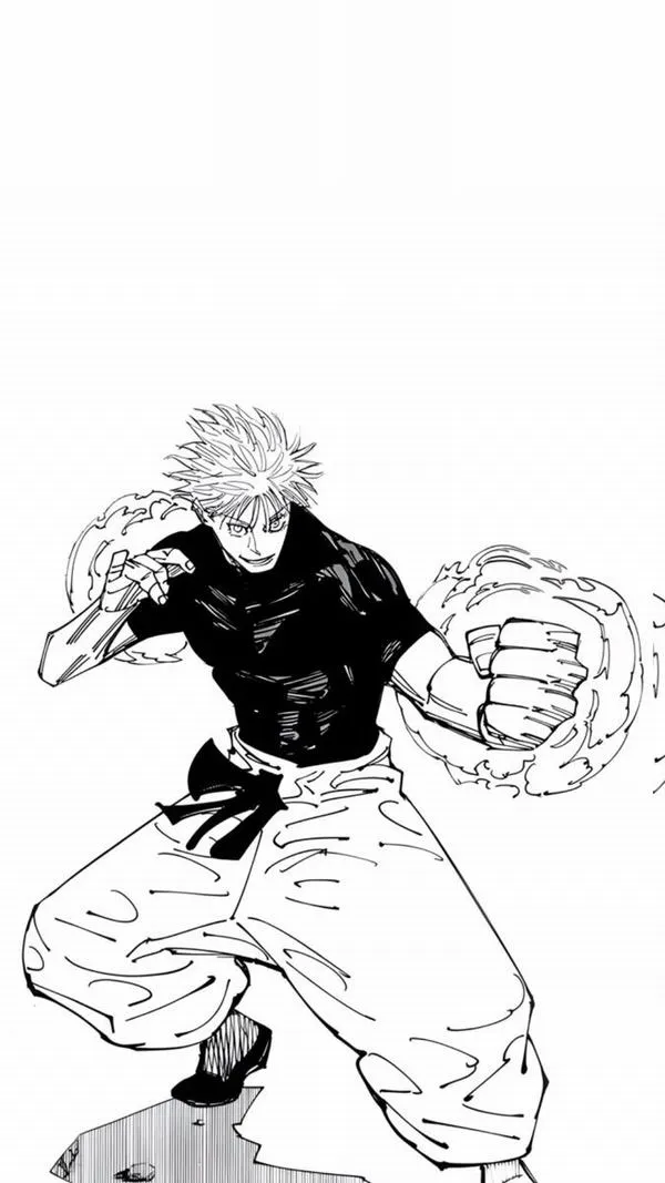 Hình Ảnh Gojo Manga Trắng Đen 53