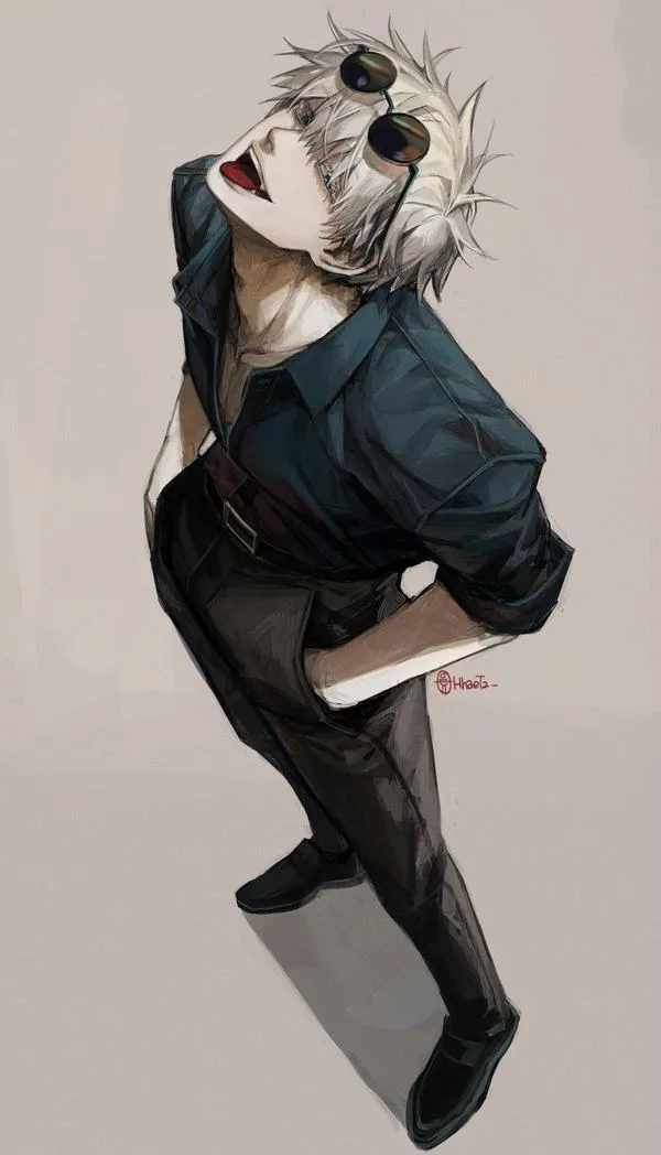 Hình Ảnh Gojo Manga Trắng Đen 64