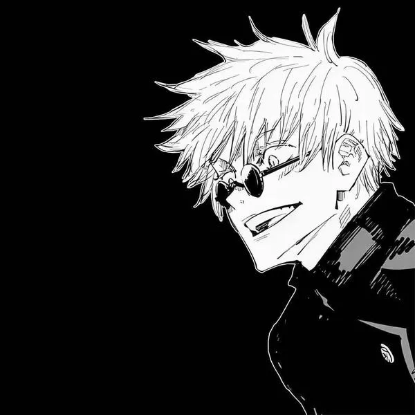 Hình Ảnh Gojo Manga Trắng Đen 67