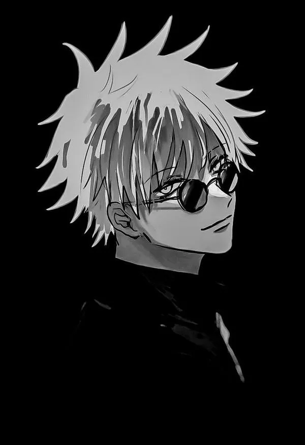 Hình Ảnh Gojo Manga Trắng Đen 70