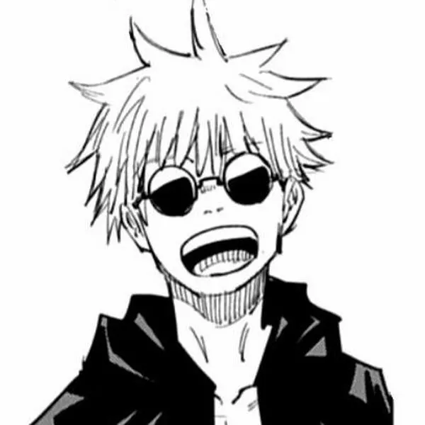 Hình Ảnh Gojo Manga Trắng Đen 79