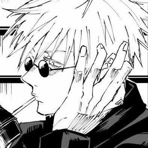 Hình Ảnh Gojo Manga Trắng Đen 40