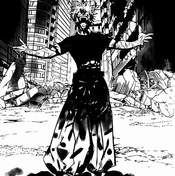 Hình Ảnh Gojo Manga Trắng Đen 20