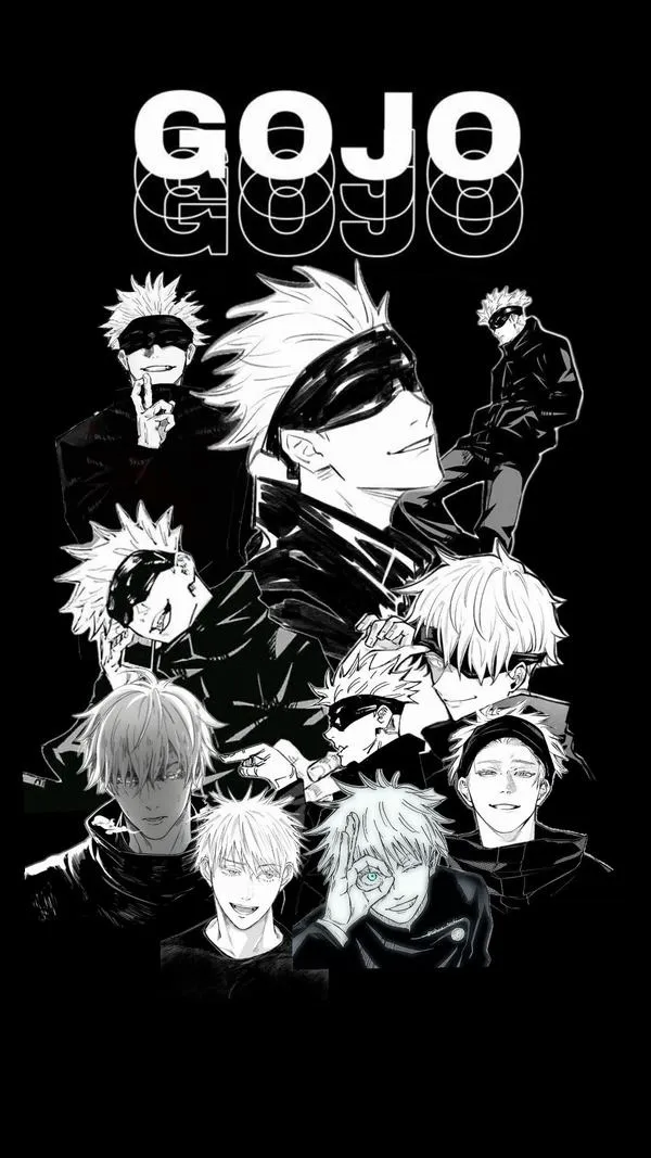 Hình Ảnh Gojo Manga Trắng Đen 22