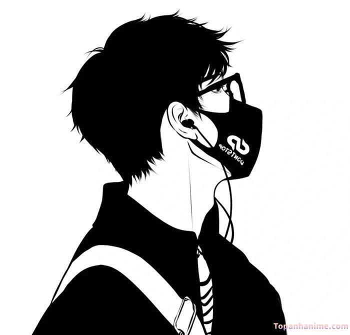 ảnh anime trắng đen 37