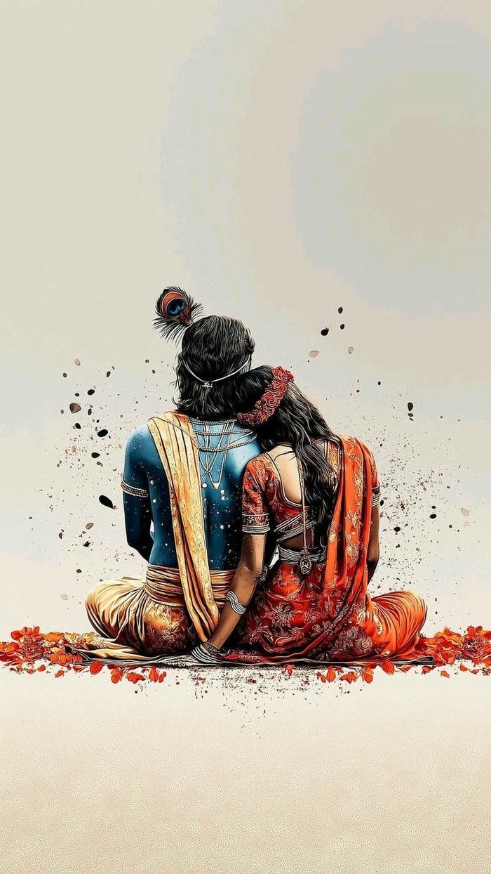 Beautiful radha krishna aesthetic 14