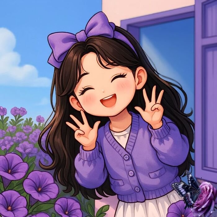 Cute cartoon girl images for whatsapp dp 7