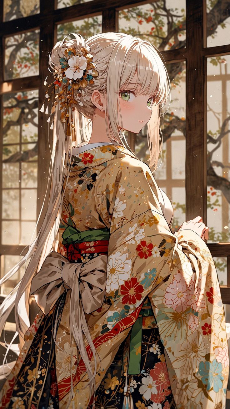 Hình Ảnh Anime Gái Mặc Kimono 10