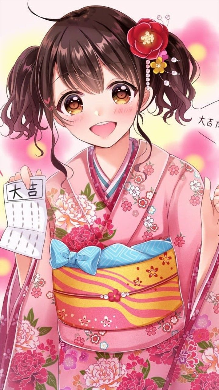 Hình Ảnh Anime Gái Mặc Kimono 15