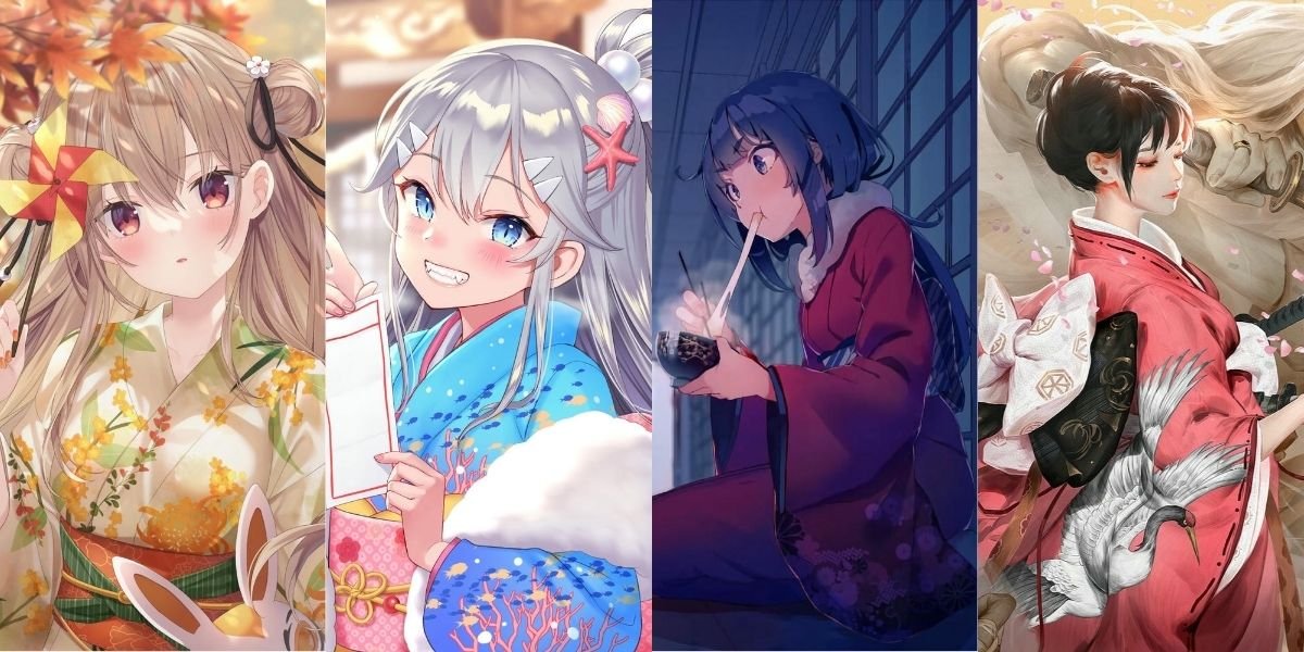 ảnh anime nữ mặc kimono 28