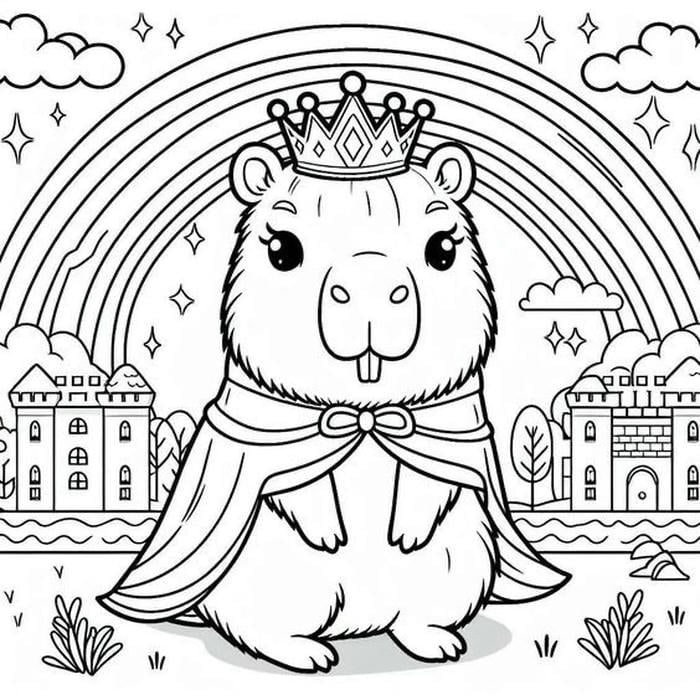 tranh tô màu capybara cute 29