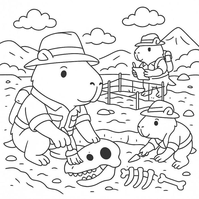 tranh tô màu capybara cute 28