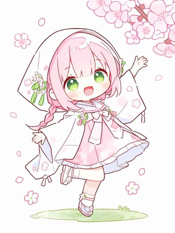 Ngộ nghĩnh anime chibi girl cute dễ vẽ 12